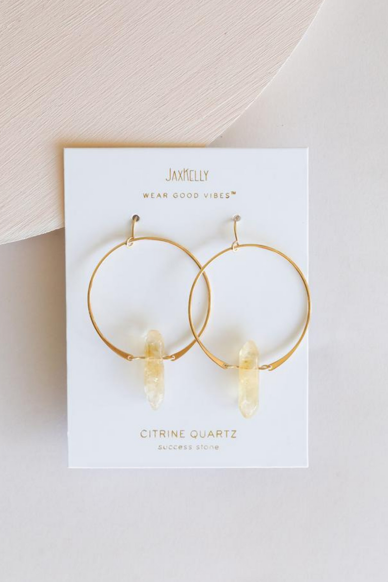 JaxKelly Stone Hoop Earrings