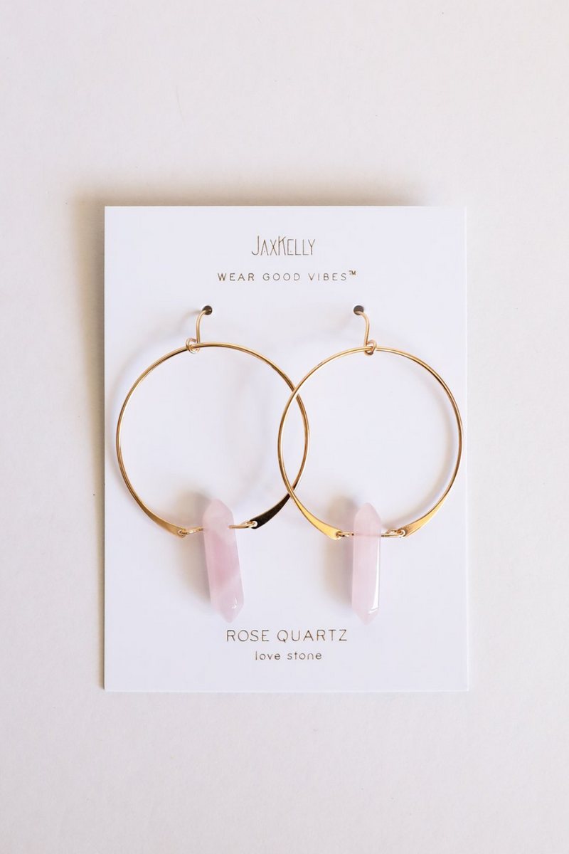 JaxKelly Stone Hoop Earrings