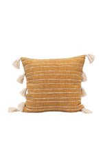1 of 3:Mustard Striped Cotton Pillow