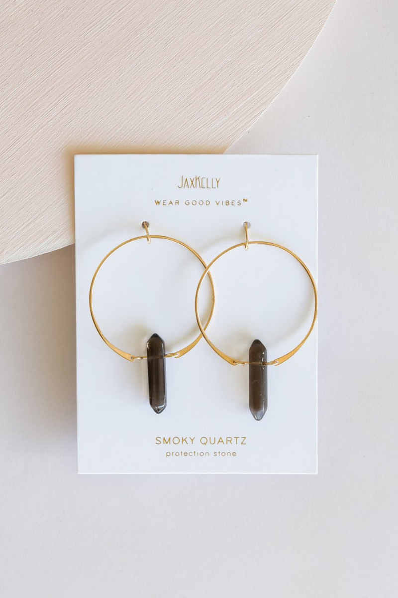 JaxKelly Stone Hoop Earrings