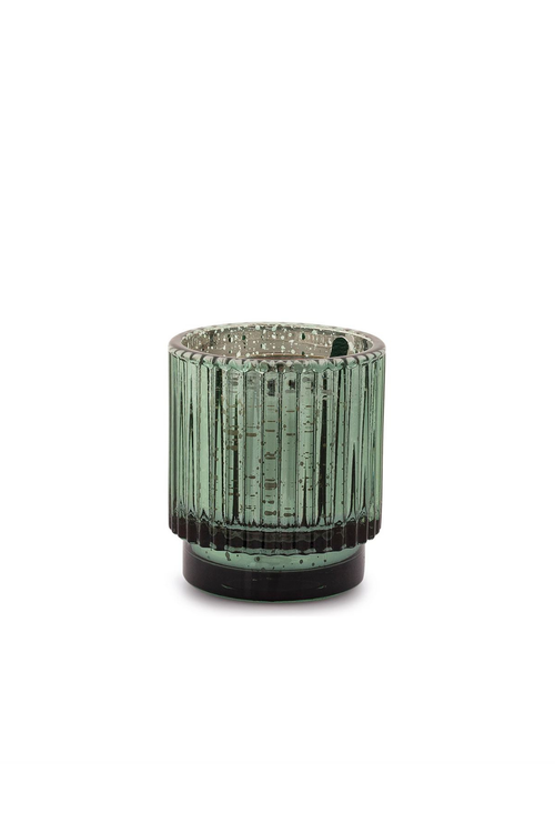 Paddywax Cypress Fir Ribbed Glass Candle in Green