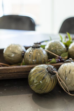 3 of 3:Pressed Leaf Glass Ball Ornament