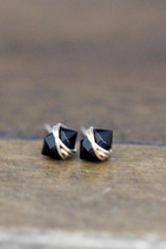 2 of 3:Pike Studs in Black Agate