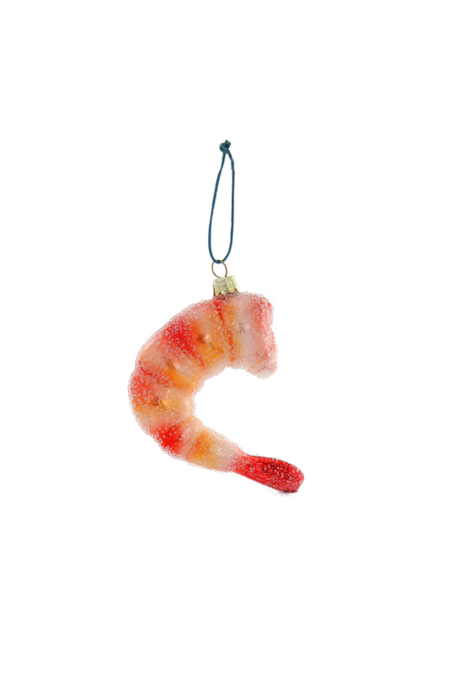 Cocktail Shrimp Beaded  Glass Ornament
