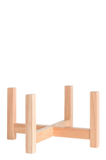 Peach & Pebble Contour Wood Stand in Natural
