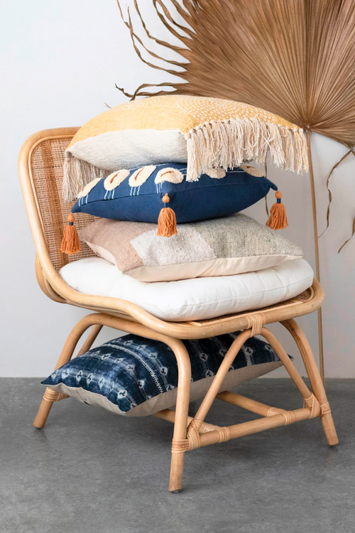 Creative-Co-Op-Cotton-Lumbar-Pillow-With-Batik-Print-Embroidery