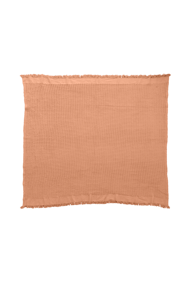    Creative-Co-Op-Cotton-Waffle-Weave-Throw-With-Fringe-Salmon