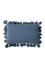 1 of 2:Sky Blue Tassel Lumbar Pillow