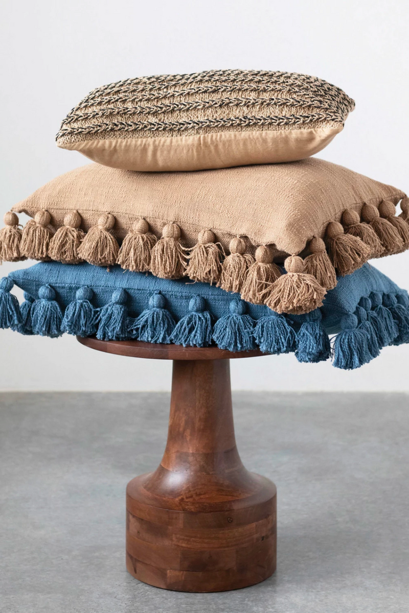 creative-co-op-woven-cotton-slub-lumbar-throw-pillow-blue-with-tassels
