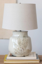 Creative-CoOp-Ceramic-Fern-Debossed-Table-Lamp