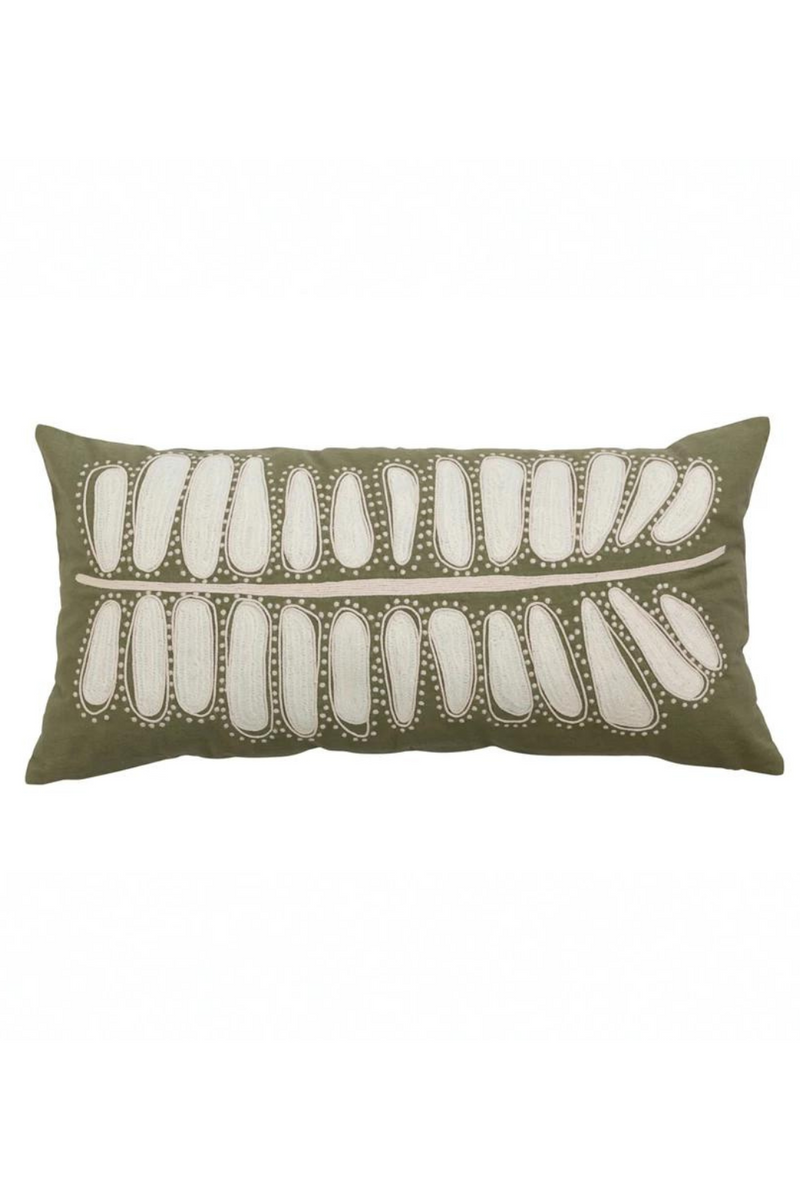 Creative-CoOp-Embroidered-Leaf-Green-Throw-Pillow