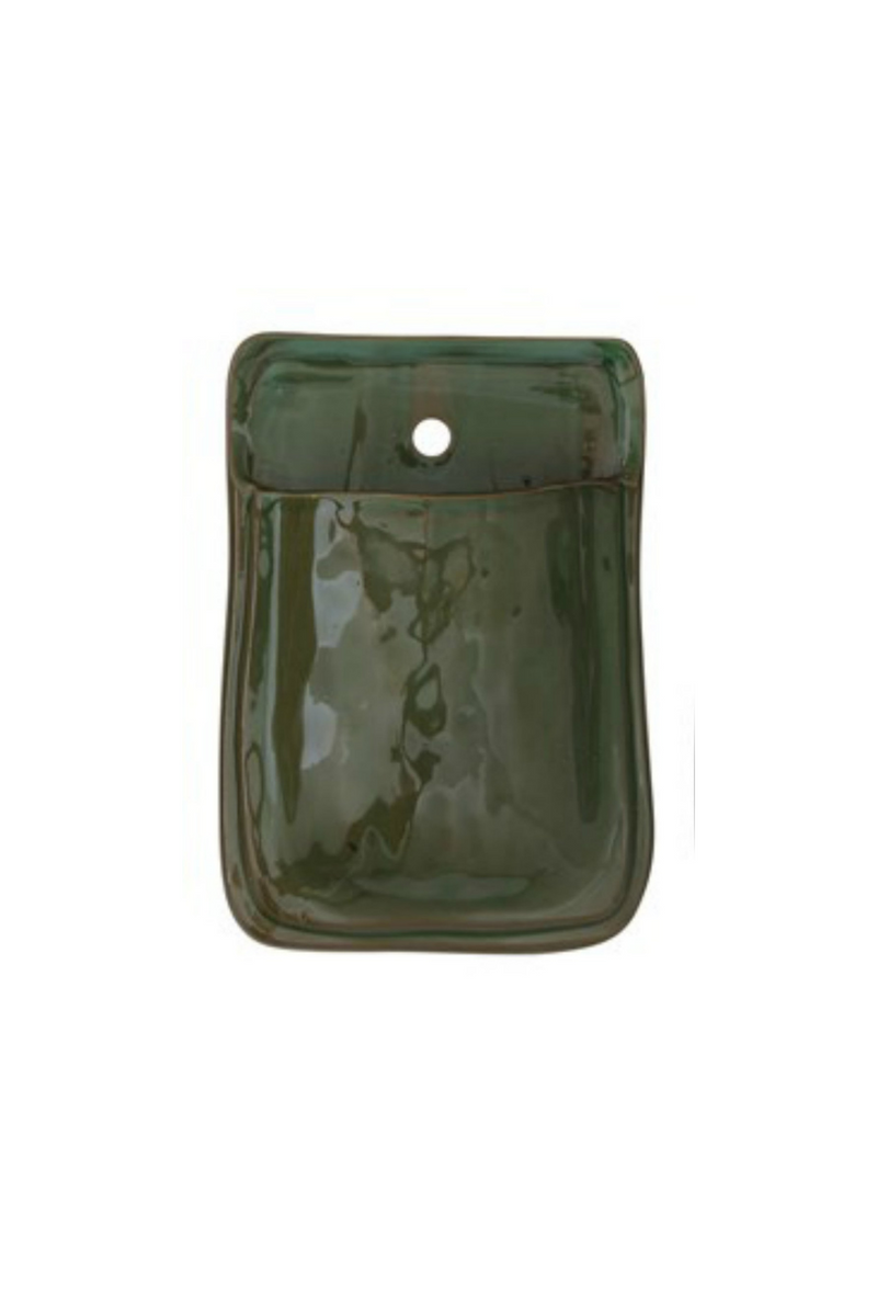Creative-CoOp-Jewel-Glazed-Terracotta-Wall-Pot-Planter-Green