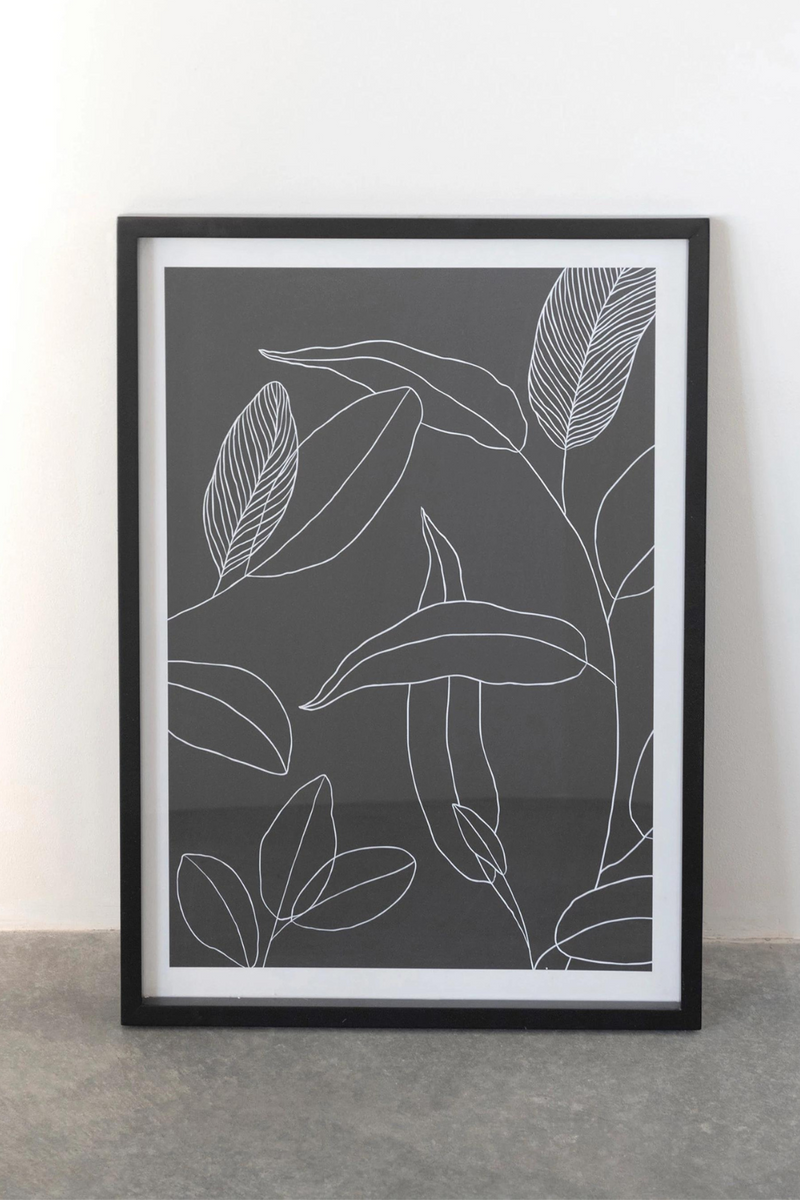 Creative-CoOp-Leaf-Line-Drawing-Glass-Framed-Wall-Decor