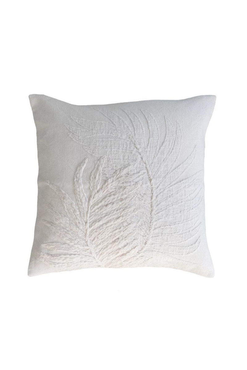 Creative-CoOp-Neutral-Palm-Leaf-Cream-Embroidered-Cotton-Throw-Pillow