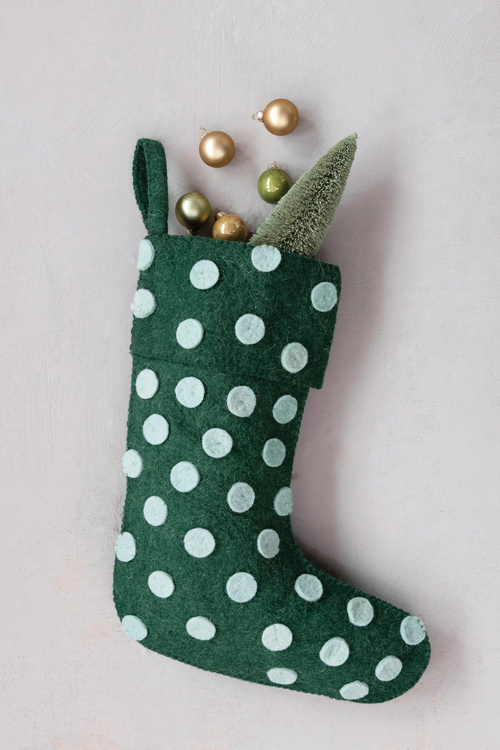 Creative-CoOp-Wool-Felt-Polka-Dot-Holiday-Stocking
