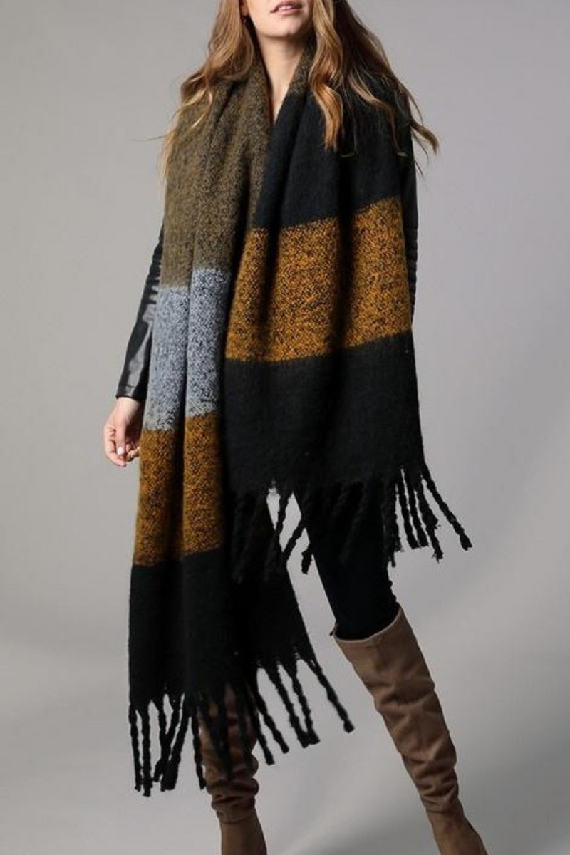 ECOVIBE-Chunky-Oblong-Color-Block-Scarf-black