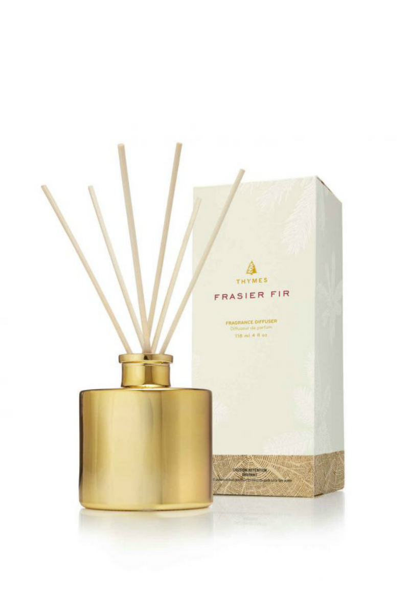 Thymes Frasier Fir Reed Diffuser, Petite Gold