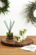Thymes Frasier Fir Poured Glass Candle, Pine Needle Design