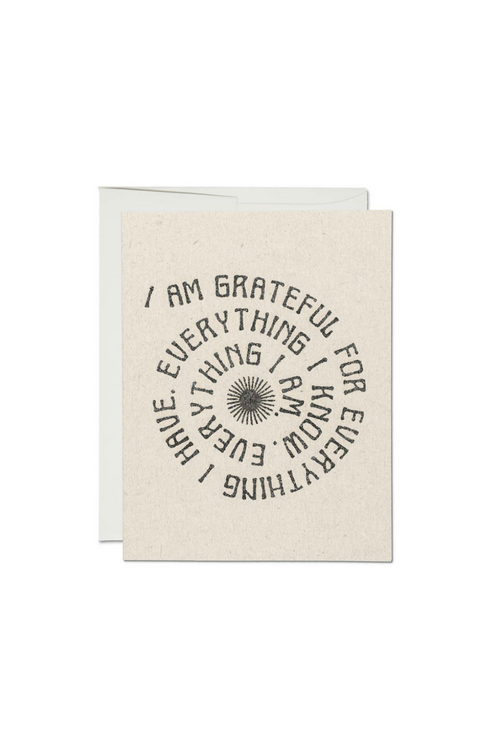 Red Cap Grateful For Everything Greeting Card