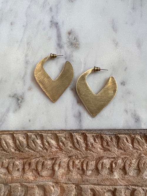 Petal Brass Disc Earrings