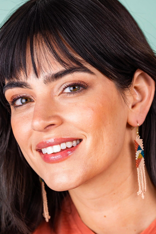    Ink-And-Alloy-Blush-Angles-Beaded-Fringe-Earrings