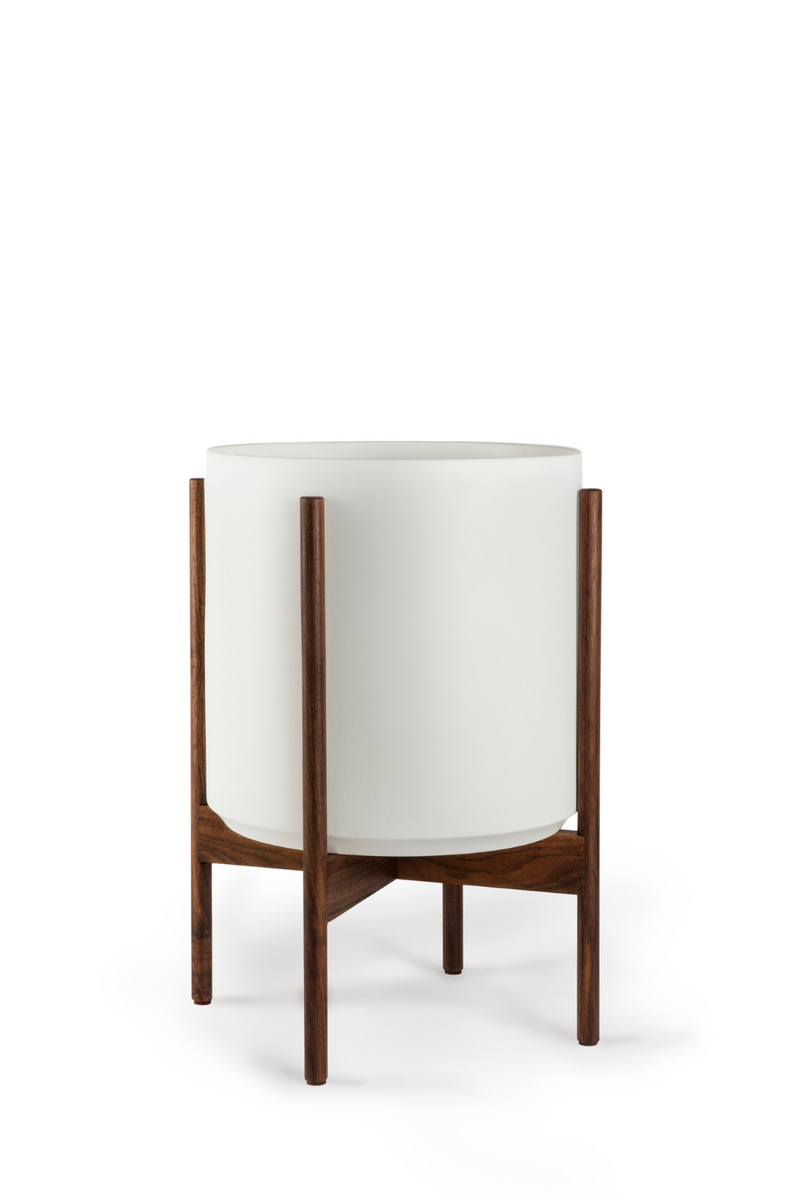 White Revival Ceramics Planter + Stand-LBE Design-ECOVIBE