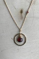 2 of 2:Circle Gem Pendant Necklace