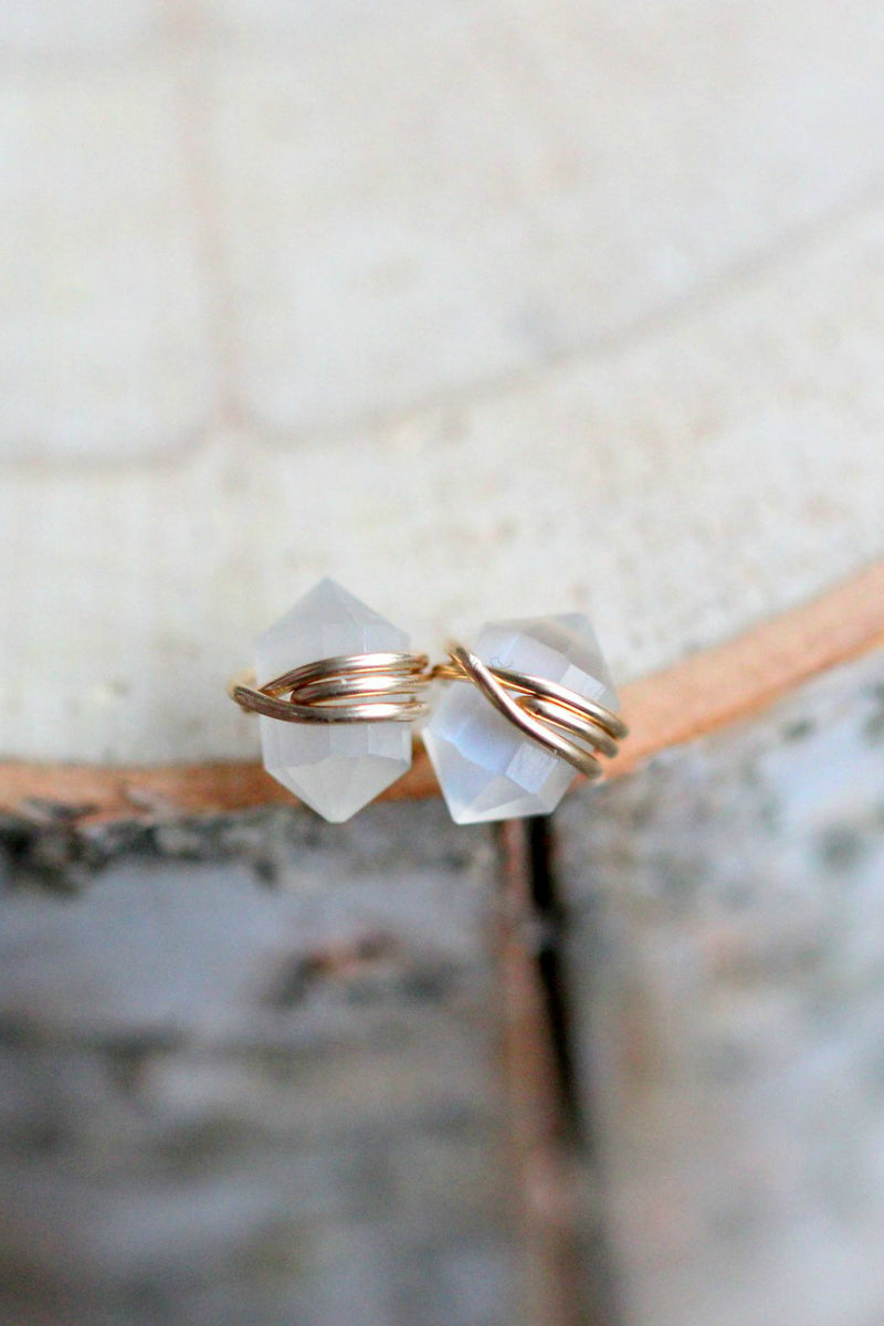 Saressa Designs Pike Studs in Moonstone