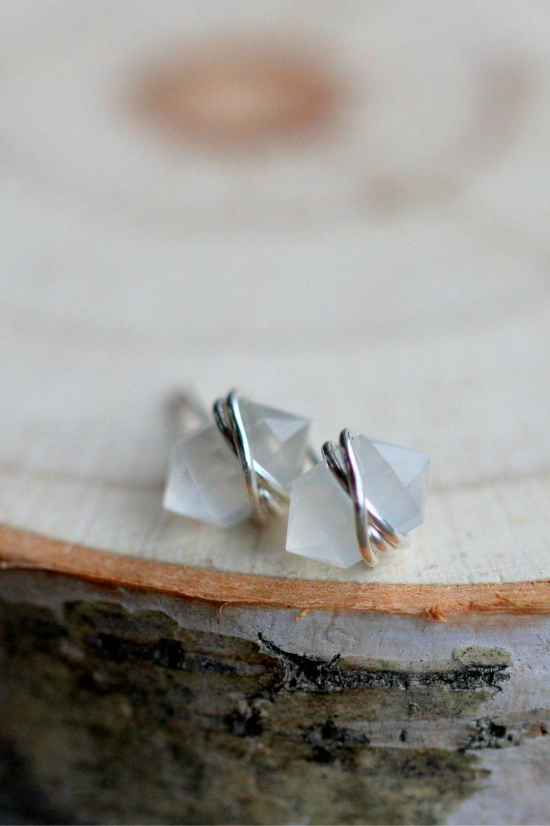 Saressa Designs Pike Studs in Moonstone