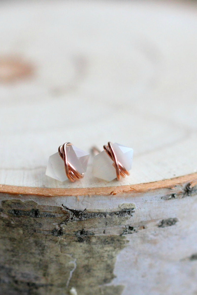 Saressa Designs Pike Studs in Moonstone