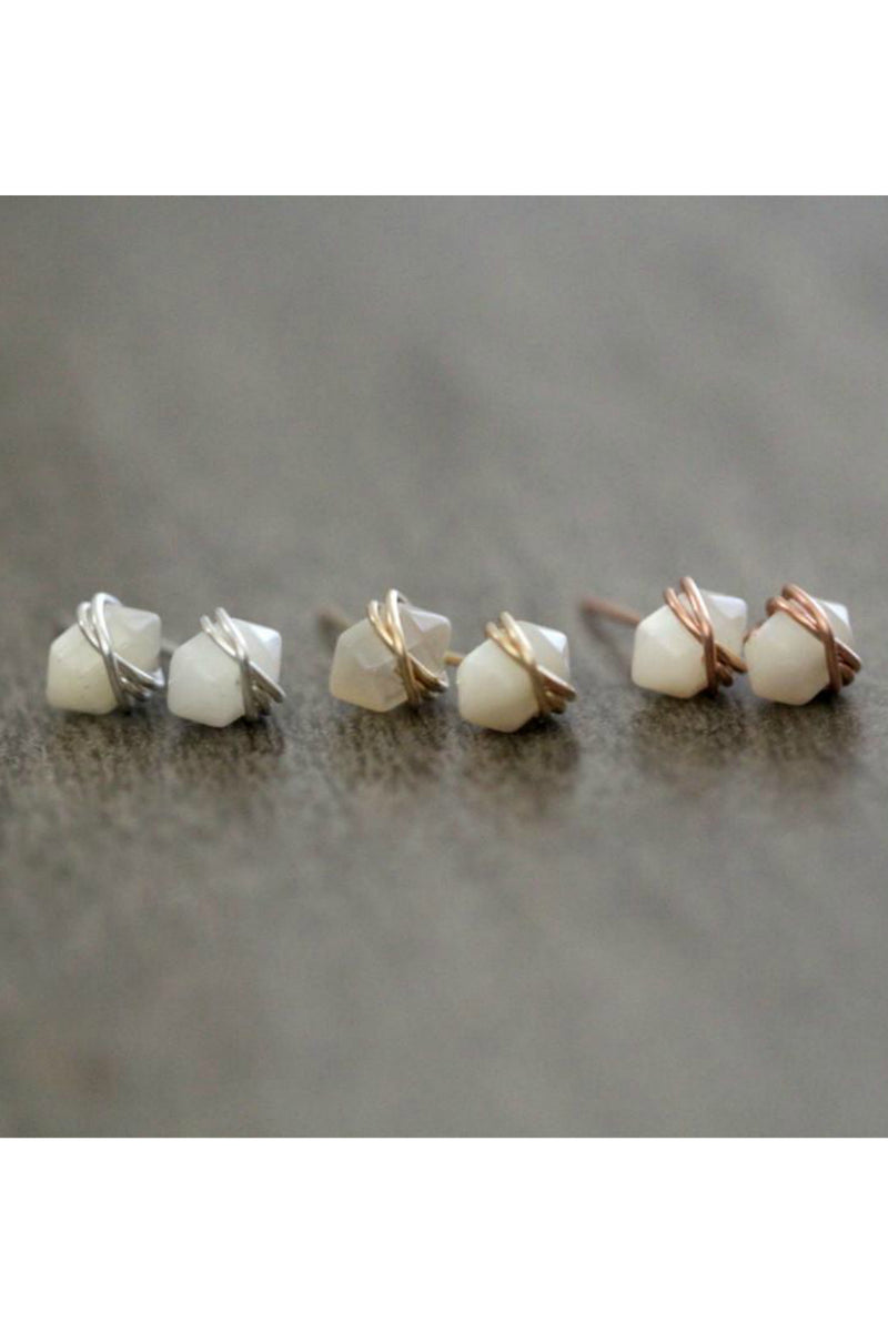 Saressa Designs Pike Studs in Mother of Pearl