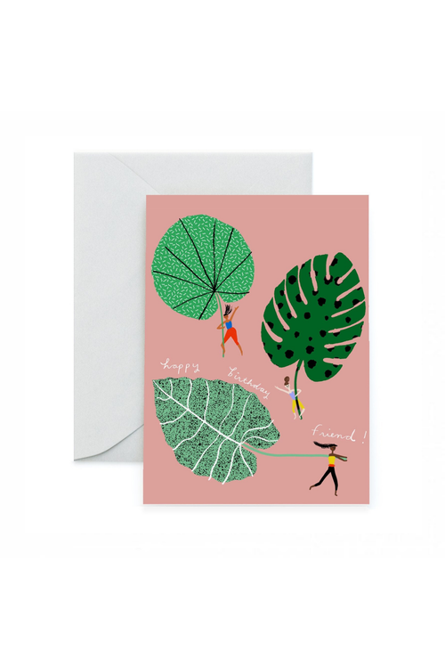Carolyn Suzuki Goods Leaf Riders Greeting Card