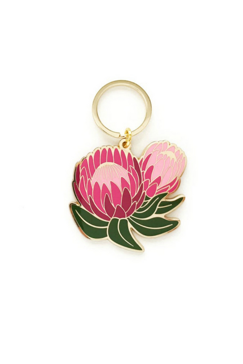 Ofelia Protea Floral Keychain-Paper Anchor Co.-ECOVIBE