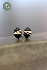 1 of 3:Pike Studs in Black Agate