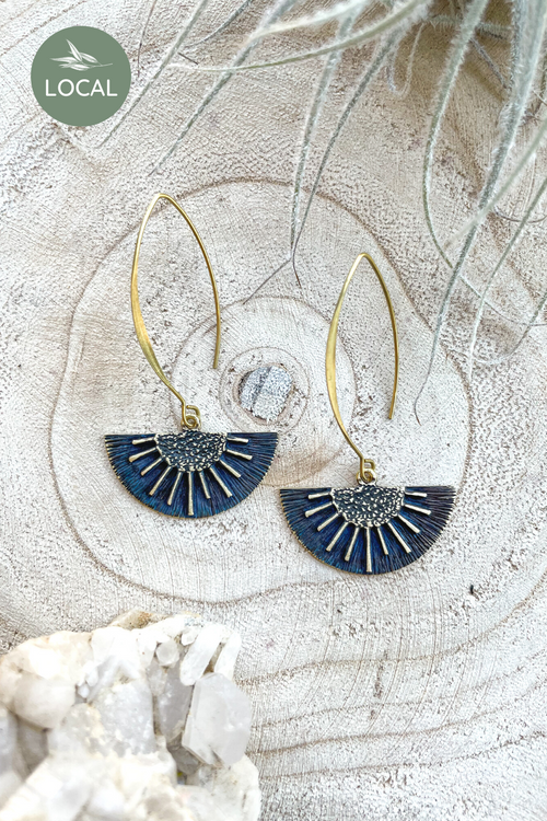 Cast Half Sun Drop Earrings
