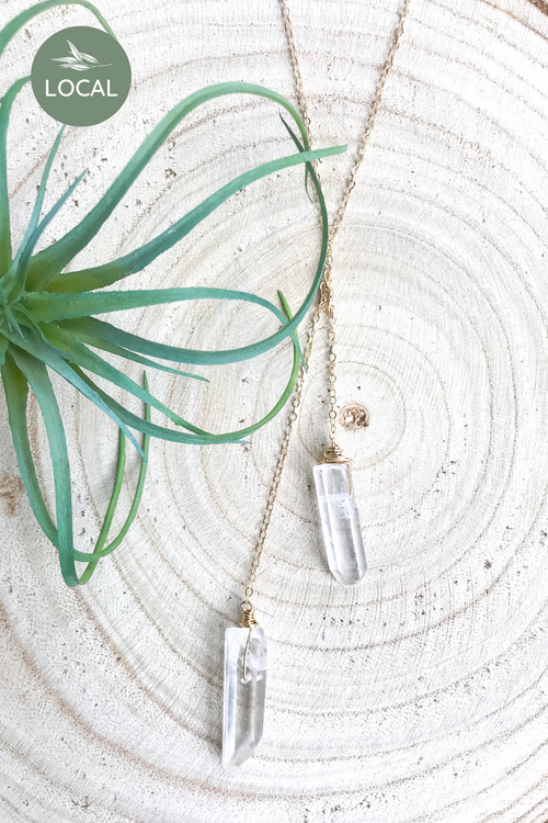Quartz Bolo Necklace