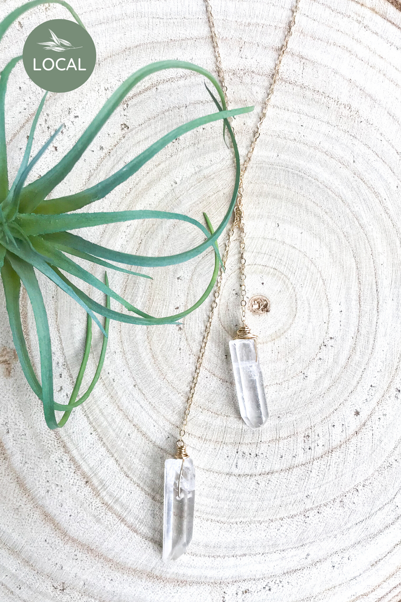 Quartz Bolo Necklace