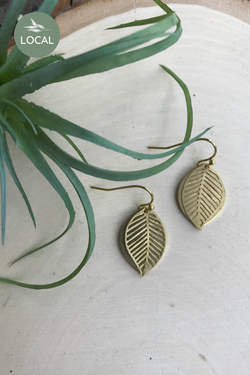Modern Madini Kinetic Leaf Skeleton Earrings