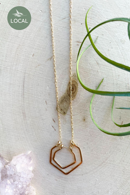 Double Hexagon Necklace