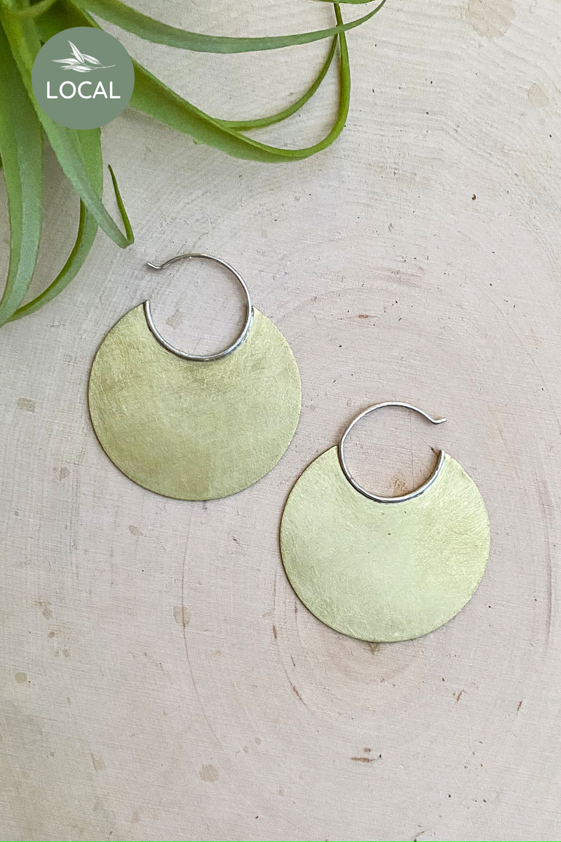 Modern Madini Medium Circle Disc Hoops