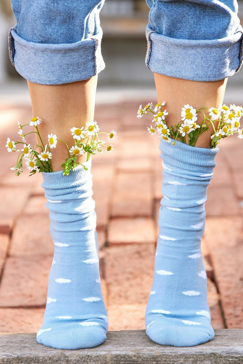 Socks that Support Mental Health - Blue Clouds