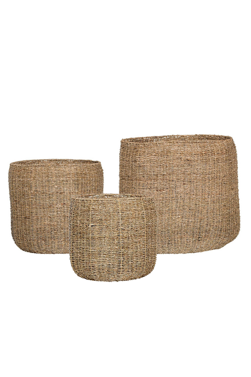 Angled Natural Seagrass Baskets-Bloomingville-ECOVIBE