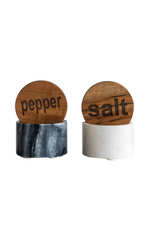 1 of 2:Marble Salt + Pepper Pots