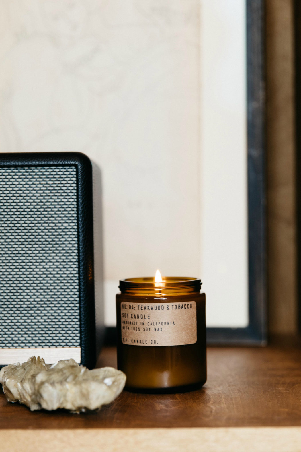 Teakwood & Tobacco Soy Candle exclusive at EcoVibe Apparel – ECOVIBE