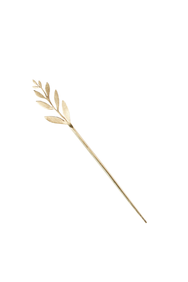 Ink + Alloy Brass Hair Pin- Wisteria