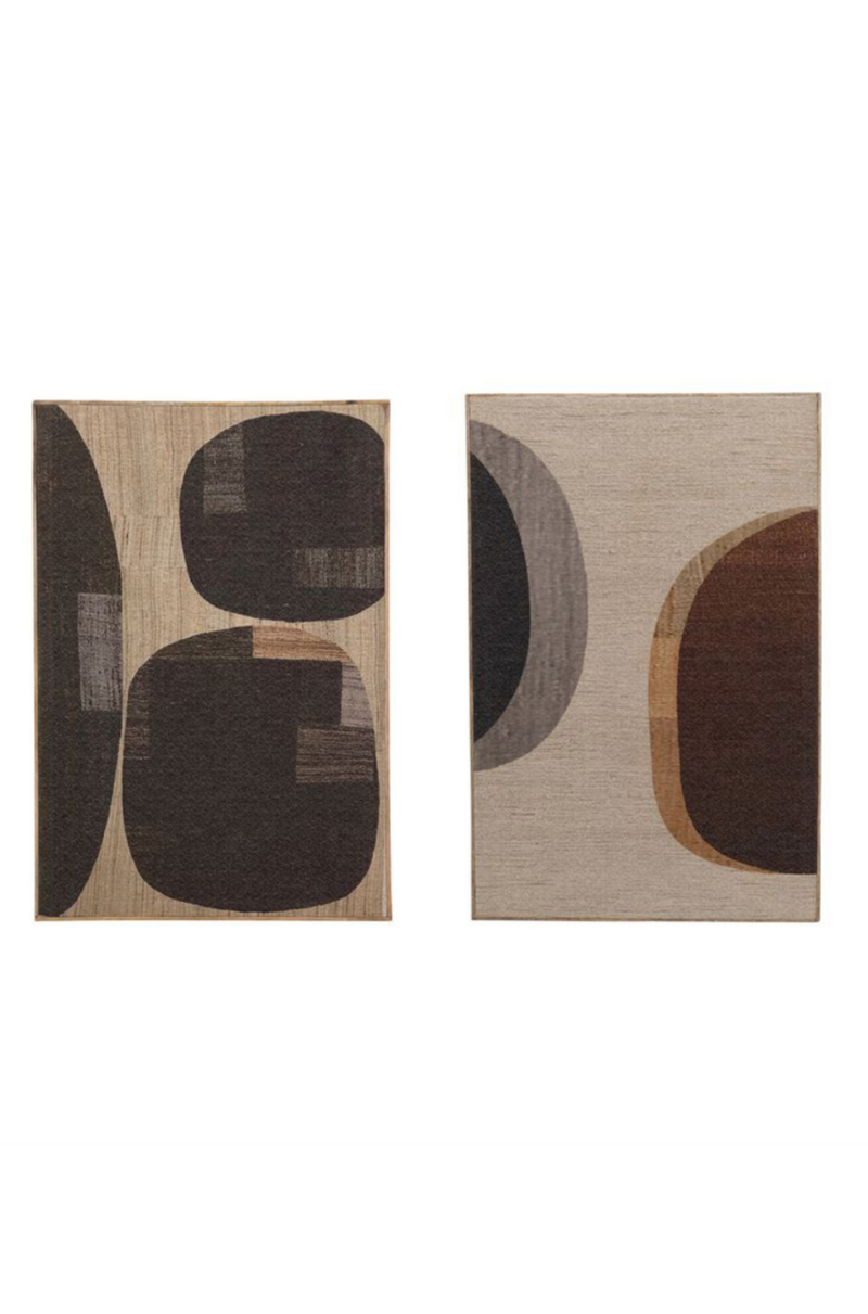 Bloomingville Abstract Framed Fabric Wall Decor