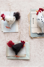 2 of 2:Wool Felt Rooster Ornament