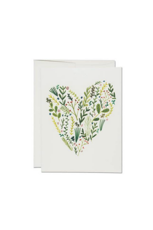 Red Cap Botanical Heart Greeting Card