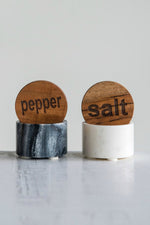 2 of 2:Marble Salt + Pepper Pots