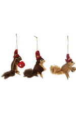 Creative Co-Op Wool Felt Squirrel in Hat Ornament